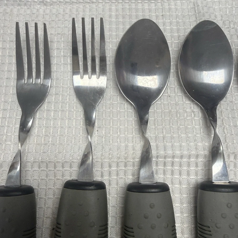 Set 8 Arthritis Silverware Adaptive Weighted Chunky Easy Grip Fork Knife Spoons